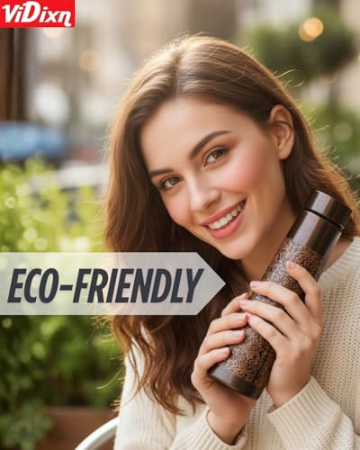 Image of 100% Pure Copper Water Bottle 950ml - Ayurvedic Leak-Proof Copper Bottle for Drinking Water - Handcrafted Mandala Design - BPA-Free & Eco-Friendly - Improves Immunity & Digestion (Cofy Tower)