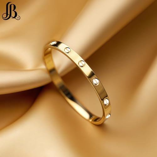 Gold Bracelets for Women | Friendship Love Bangle Bracelets Cubic Zirconia 18K Gold Plated Stainless Steel | Jewelry Gifts3