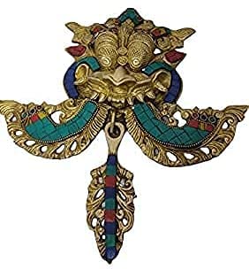 ARTSIKIA Explore India Brass Nazar Battu | Multicolour Stone Work Drishti Kavach | Evil Eye Protector | for House Entrance, Office, Shops, Truck, Car | Wt. - 1.5 Kg