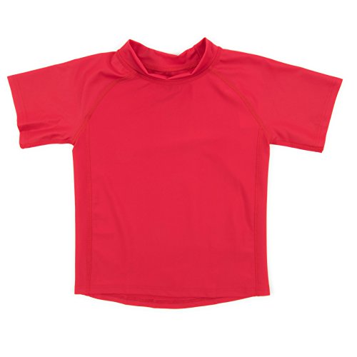 Leveret Short Sleeve Rash Guard (4 Toddler, Red)