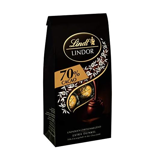 Lindt Schokolade LINDOR Kugeln 70% Kakao Extra Dunkel | 136 g Beutel | ca. 10 Kugeln feinherbe Edelbitter Schokolade mit zartschmelzender Füllung | Pralinen-Geschenk | Schokoladen-Geschenk