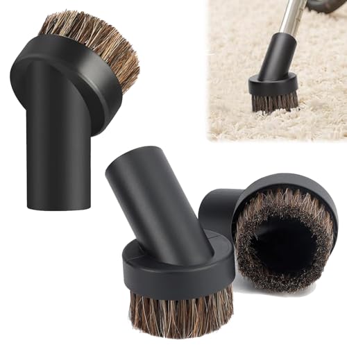Image of Innovess 3Pcs 32mm Vacuum Cleaner Brush Heads for Henry Hoover, Universal Round Horse Hair Dusting Brush for Henry/Hetty Vacuum Cleaner, Replacement for Pet Hair Removal and Delicate Surface Cleaning