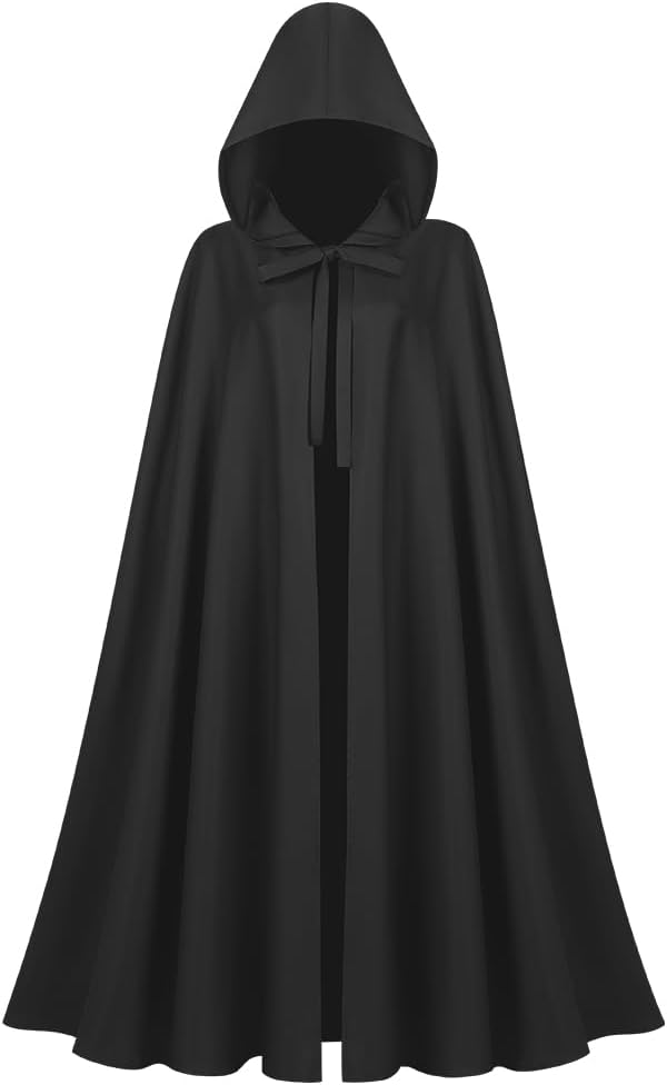 Kschenimy Men's and Women‘s Medieval Cloak with Hood Halloween Renaissance Hooded Cape Cosplay Costume