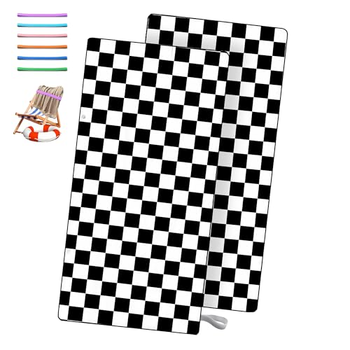 Bifmvog USA-#XHBEACH_USA007 Oversized Beach Towel Microfiber Large Bath Towels Quick Dry Sand Free Travel Beach Towel Checkered 71 Inchx32 Inch Swim Pool Yoga Camping Towel Adults，With One Beach Towel Bands cover