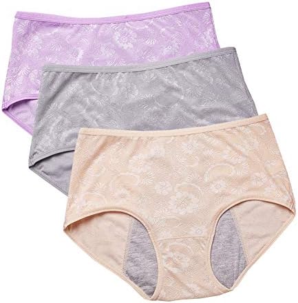 YOYI FASHION Women Menstrual Period Briefs Jacquard Easy Clean Panties Multi Pack US Size XXS-4XL/11