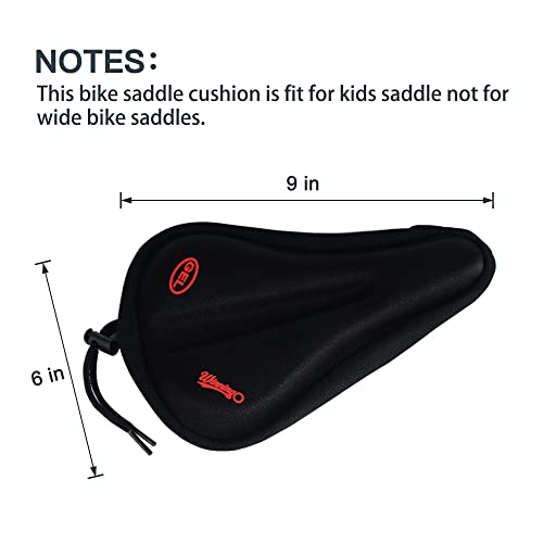 WINNINGO Child Bike Gel Seat Cushion, Toddler Cycling Saddle Cover Comfortable Small Bicycle Saddle Pad (Black)