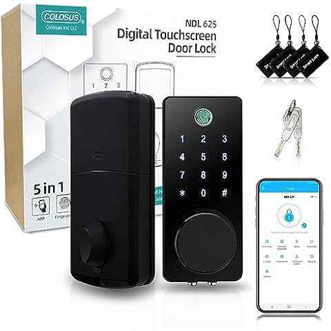 COLOSUS Smart Door Locks with Keypads, Keyless Entry Door Lock Fingerprint Door Lock, APP Control, Auto Lock & Anti Peep Code, Bluetooth Smart Front Door Locks COLOSUS INC (S110) Cover