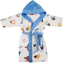 Gabel Trudi – Junior Alfabeto Bathrobe – Soft Terry Towelling 100% Pure Cotton, Baby blue light, 6 years