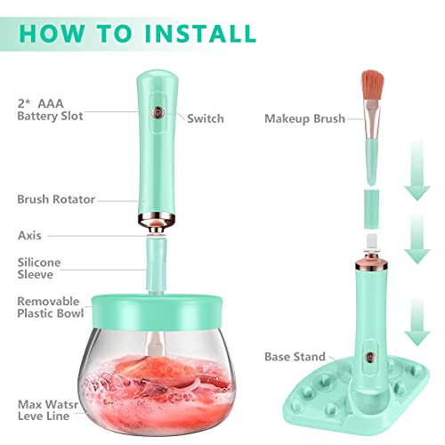Premium Makeup Brush Cleaner And Dryer Machine, 2 In 1, Electric Super-Fast Automatic Cosmetic Spinner Cleaning Tools, Ideal Gift For Wife Women Girl Friends Painter #TOP5