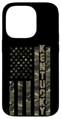 Kentucky United States Distressed Camo w US Flag �X�}�z�P�[�X iPhone 14 Pro �p