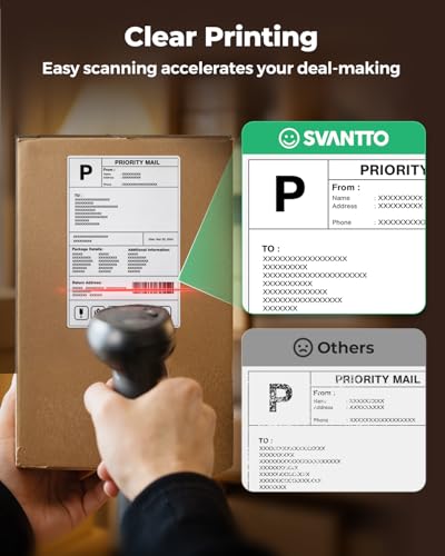 Image of SVANTTO 4x6 Thermal Label Printer+1000 Pcs 4x6 Thermal Labels