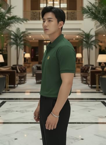 Image of MACK JONNEY Men's Solid Polo T-Shirt | Premium Cotton Blend | Regular Fit | Short Sleeve | Collared Casual Wear|Pack of 2 -MJ-157