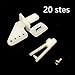 Vawuz HH-Eason 20 Sets Control Horns 4 Holes White Plastic with Screw for RC Airplane Parts Model Replacement Remote Control Foam Electric Plane 21x11MM (20)