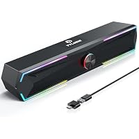 Tylubio Computer Speakers w/ Clear Stereo Sound, Bluetooth & USB Audio only