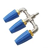 Dreifach-Turbodüse für Hochdruckreiniger, Hochleistungs-Reinigungs-Bewässerungsspitze für Außen-Terrassen-Fahrzeuge, blau