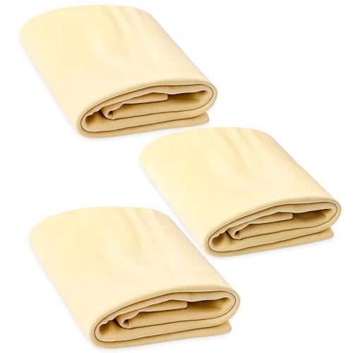 TZMFHD Chamois Leathers for Cars, 3 Pack of 40x30 cm Ultra Soft Shammy Leather Cloth, High Absorbency for Car Detailing, Windows and Motorcycle Cleaning, Scratch-Free for Delicate Surfaces