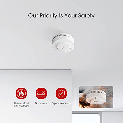 X-Sense Smoke Alarm, 10-Year Battery Fire Alarm Smoke Detector With Led Indicator & Silence Button, Sd2J0Ax #TOP6