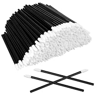 300 Stück Einweg Lippenpinsel, Mikro Applikator Pinsels, Make Up Lippenstift Pinsel, Schwarz Lip Gloss Lippenstift Pinsels Gloss Stab Applikatoren (Schwarz)