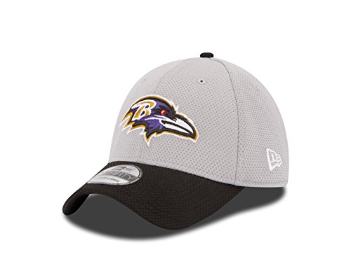 New Era NFL Baltimore Ravens 2015 Gray Training Camp 39Thirty Stretch Fit Cap, Medium/Large, Gray