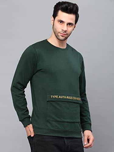 Image of Rigo Fleece Printed Round Neck Sweatshirt for Men | Full Sleeves Sweatshirt for Men | Casual Wear & Stylish Sweatshirts for Men