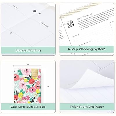 Blue Sky Day Designer 2026-2027 Monthly Academic Year Planner Calendar, July 2026 - June 2027, 8.5 x 11, Flexible Cover, Stapled Binding, Secret Garden Mint