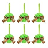 6-teiliges Set mit flauschigen Kugeln, Weihnachtsbaumschmuck mit Schleifen-Design für kreative DIY-Dekoration und festliche Displays in Häusern oder Geschäftsstätten (D)