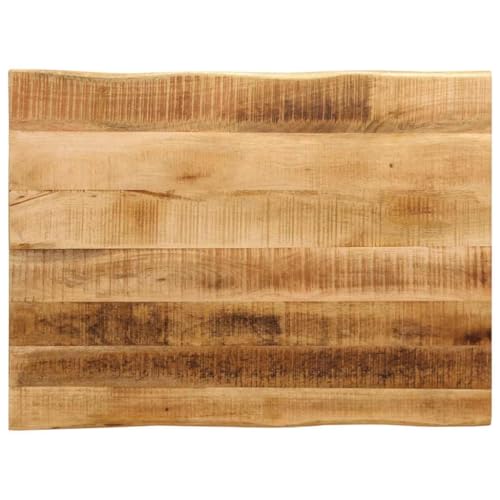 vidaXL Tischplatte, Holzplatte für Tisch Esstisch Couchtisch, Massivholzplatte Baumkante, Ersatztischplatte, 70x60x3,8cm Raues Mango Massivholz