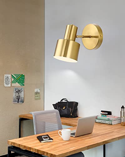Hetolod Gold Wall Sconces Modern Wall Light Fixtures,Industrial Vintage E26 Wall Lamp Fixture Brass Adjustable Wall Lights，Bedside Lamp Bathroom Vanity Lights #TOP4