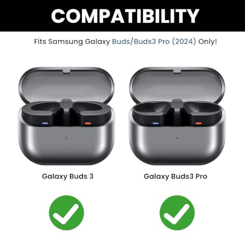 Image of ZORBES Compatible with Galaxy Buds 3 /3 Pro Case, Clear Cover with Bracket