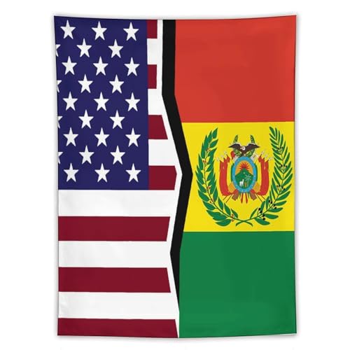 Tapiz colgante de la bandera de EE. UU. y Bolivia, decoración de pared estética para dormitorio
