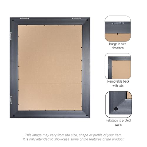 Kate and Laurel Picture Frame 16x20 Matted to 5x7 Photo Frame, Belmont Black Black Decorative Photo Frame for Gallery Wall Decor by Kate and Laurel - Image 6