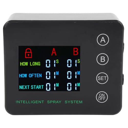 Sunisfa Reptile Humidifier, Double Pump, Automatic Spraying, Color Screen, Adjustable Nozzle, for Aquarium, ABS PE Copper, Suitable for Reptile Enclosures and Aquariums