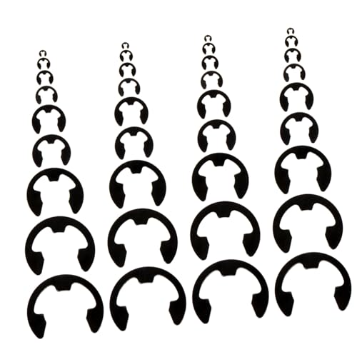 PRETYZOOM 328pcs 9 Retaining Ring Clip Round Rings Snap Ring Retaining Clamp Manganese Steel Black