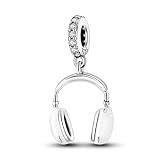 DATOUQI Headphone Charms Earphone Charms Music Charm 925 Sterling Silver Charm for Bracelets and Necklaces