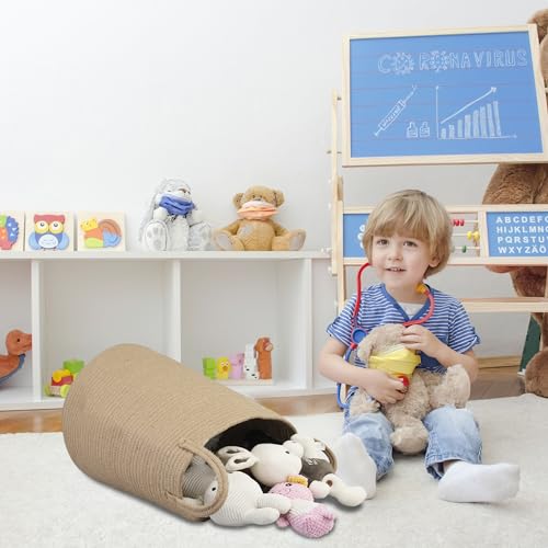 Image of XUANGUO Rope Laundry Basket Laundry Hamper for Clothes Jute