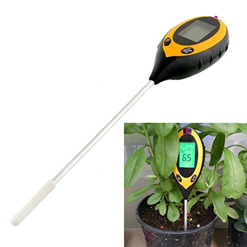 Image of LCD Display Professional 4 in 1 Temperature Sunlight Moisture PH Garden Soil Tester Meter for Gardening Plants Farming