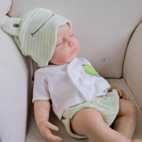RXDOLL Realistische Reborn-Babypuppen, Silikon, Ganzkörper-Mädchen, 30,5 cm, lebensechte schlafende Neugeborenen-Puppe, die echt aussehen, anatomisch korrekt aussehen, für Kinder ab 3 Jahren – Bild 5