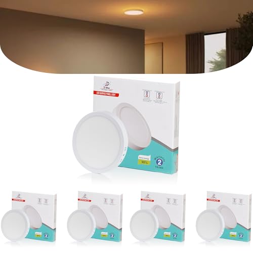 Image of D'Mak 22 Watt Round LED Surface Panel Light forIndoor Lighting - Warm White (Pack of 5)