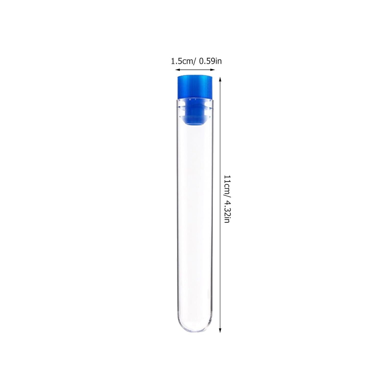 GLEAVI 500pcs Disposable Plastic Test Tubes Caps for Scientific Experiments Garden School Travel