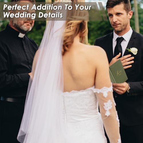 Image of Wedding Vow Books With Gold Foil Lettering, Hard Cover His and Hers Vow Books, Canvas Linen Foil Embossed Wedding Ceremony Vow Books - A Beautiful Addition For The Wedding Day, 56 Pages, 5.9 inch X 3.9 inch