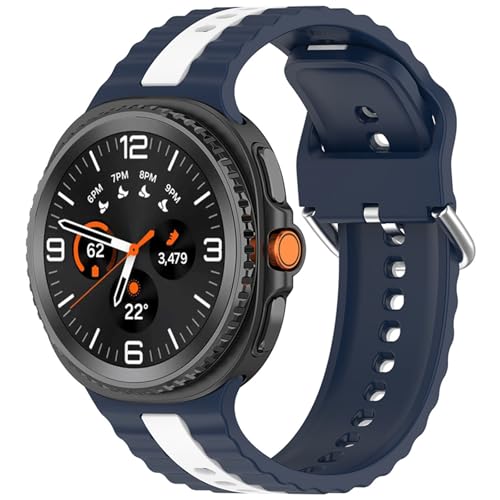 for Samsung Galaxy Watch8/Watch 8 Classic�o���h �x���g �V���R���� �_�炩�� �ʋC���ϋv�� �X�|�[�c �����X�g���b�v �V���R���X�g���b�v 2�F �A�N�Z�T���[(�~�b�h�i�C�g�u���[-�z���C�g)