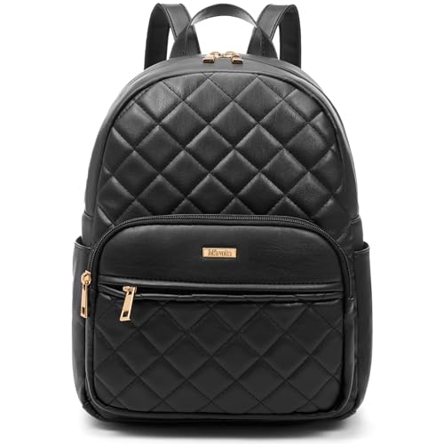 Image of Marvolia Mini Backpack Vegan Leather Small Backpack, Black, Large | Fashion Backpack Purse, For Women, For Travel Work Shopping