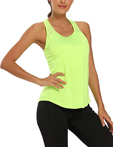 Image of Aeuui Womens Workout Tops for Women Racerback Tank Tops Mesh Yoga Shirts Athletic Running Tank Tops Sleeveless Gym Clothes
