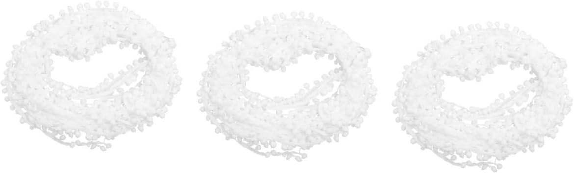 Tofficu 3pcs Sewing Strip Trims Pom Pom Ball Fringe Decorative Trim for Clothing DIY Supply Skin-Friendly