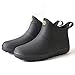 fereshte Men's Ankle Rain Boots Waterproof PVC Short Rubber Garden Boots Black 41-25.5cm - US 7.5