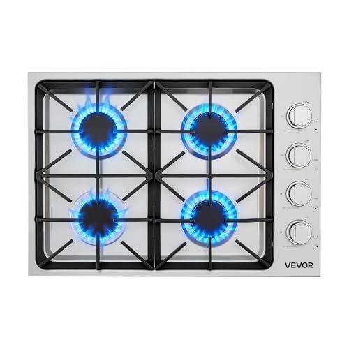 VEVOR Gas Cooktop, 30 inch 4 Burners Gas Stove Top, Max 4800