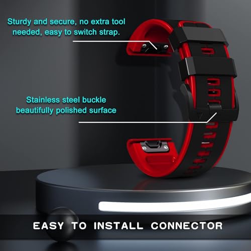 Bracelet QuickFit 22mm pour Garmin Fēnix et Epix en silicone étanche - 3