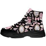 Quorax Hairdresser High Top Sneakers for Women Men Lace-up Canvas Shoes Hairstylist Gifts for Her Him Pink Size 11 W/9 M