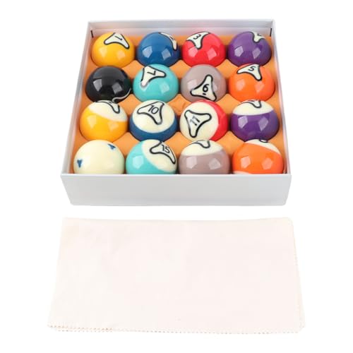 Balles de piscine en résine 57,2 mm avec chiffon pour jeu de billard américain