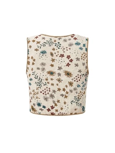 GORGLITTER Women's Sleeveless Western Rodeo Country Concert Cowgirl Outfit Tie Front Cardigan Vest Top Casual Trendy2